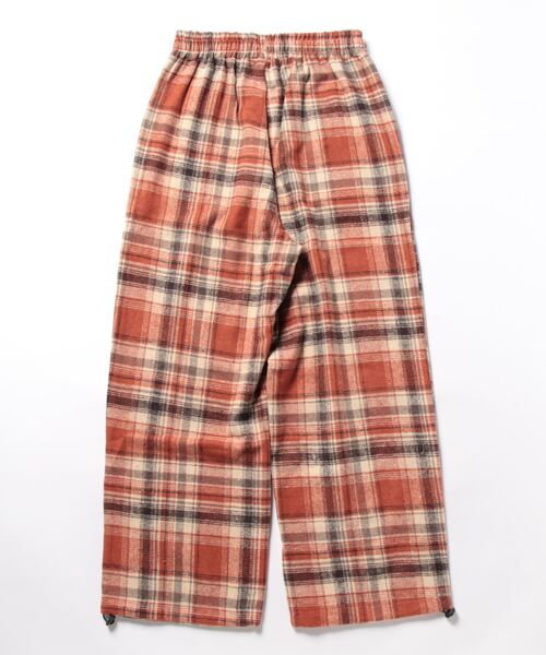 パンツ メンズ バックルデザイン ルーズワイドレッグ 2色 NO WAY パンツ チェックパターン/ルーズワイドレッグパンツ