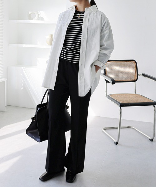 evernavy パンツ とろみイージーフレアパンツ レディース : ZOZOTOWN