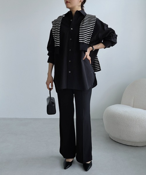 evernavy パンツ とろみイージーフレアパンツ レディース : ZOZOTOWN