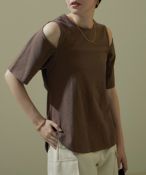 tシャツ 「DELIY（デリー）」HEMP JERSEY CUT OUTS TEE レディース