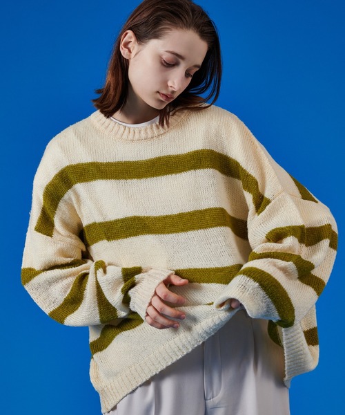 ONCILY（オンシェリー） セーター ニット BORDER MESH SHEER KNIT