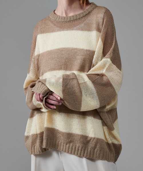 spider mesh knit メッシュ シアー スパイダーメッシュニット KSG20557