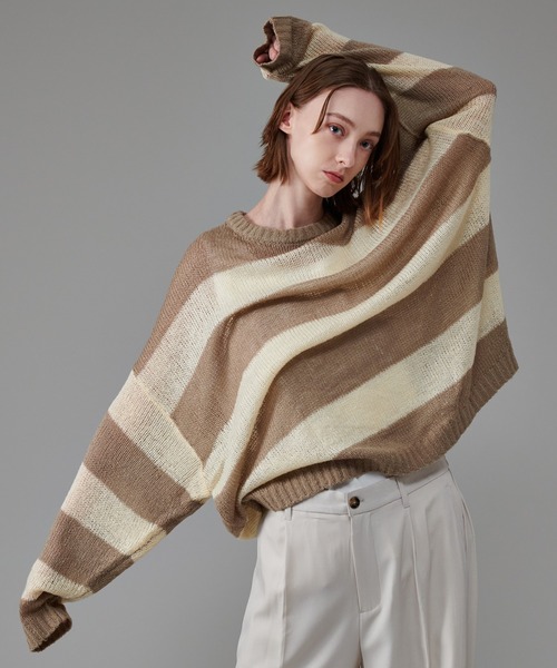 トップス L'Appartement Border Sheer Knit Border Sheer Knit（ニット／セーター）｜L'Appartement