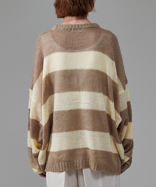 【美品】ピージージー ◡̈ ボーダーニット ONCILY（オンシェリー）の「BORDER MESH SHEER KNIT / ボーダー