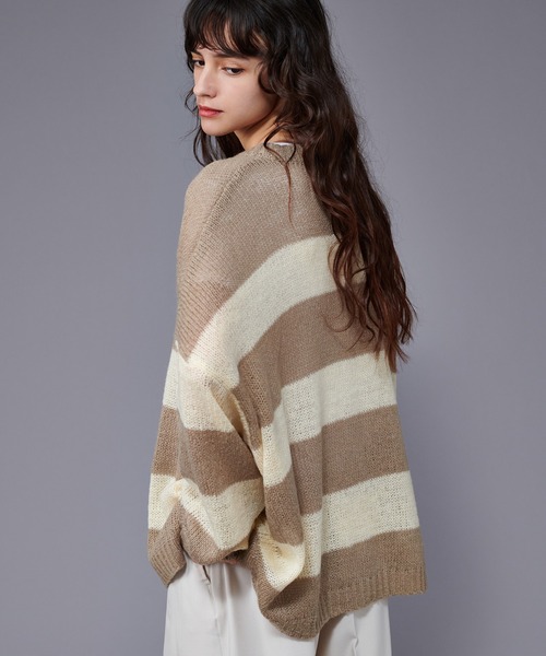 ONCILY セーター ニット BORDER MESH SHEER KNIT / ボーダー