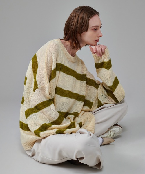 トップス L'Appartement Border Sheer Knit Border Sheer Knit（ニット／セーター）｜L'Appartement