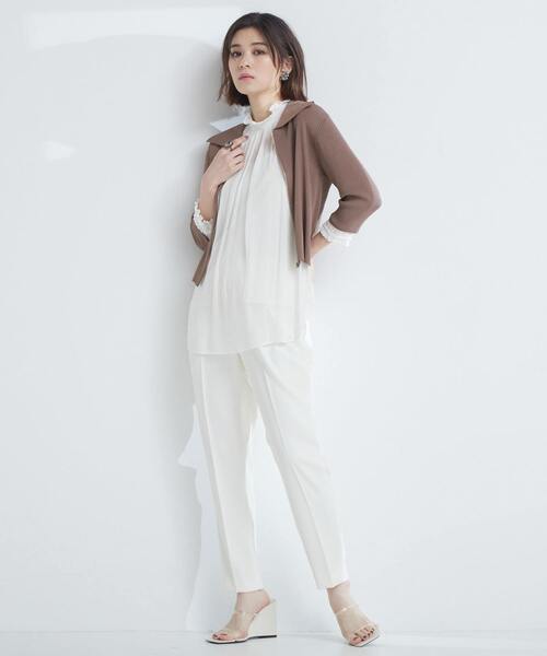 【美品】TIARA 定番イージータックパンツ Tiara スラックス パンツ 「定番」イージータックパンツ