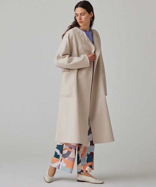 BALLSEY」 ノーカラーコート 34 グリーン レディース : 81553328 
