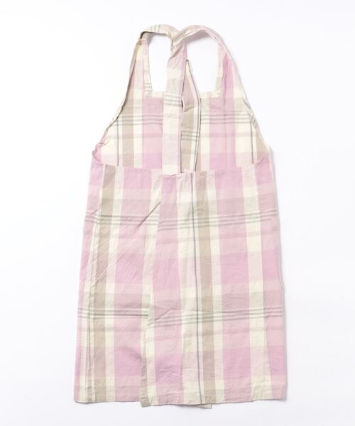 【入手困難】ヴィンテージ ピンクチェックエプロン 新品 studio CLIP（スタディオクリップ） エプロン 綿麻ブロックチェック