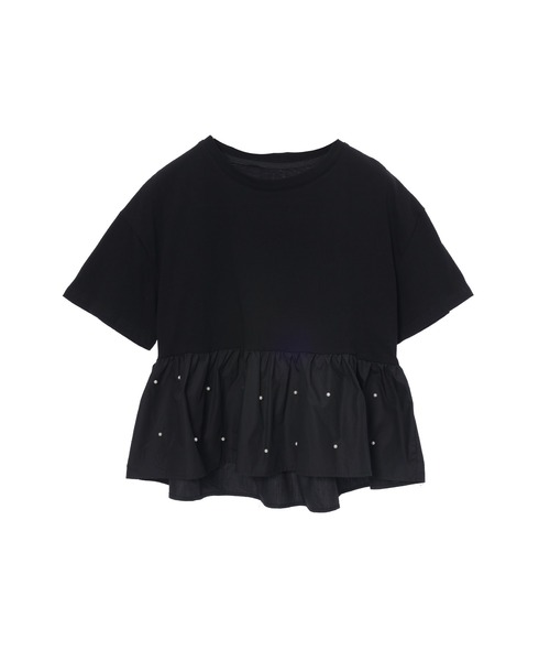 fifth tシャツ ペプラムパールドッキングトップス レディース