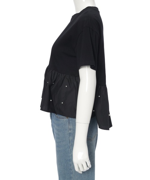 tシャツ パールバルーンスリーブドッキングペプラムTシャツ レディース パールバルーンスリーブドッキングペプラムTシャツ（Tシャツ