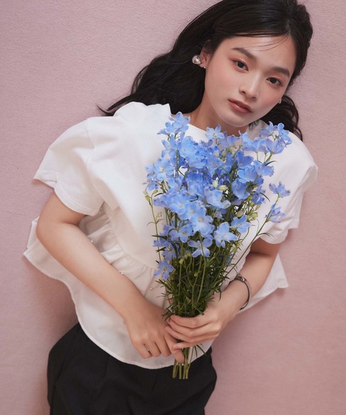 fifth tシャツ ペプラムパールドッキングトップス レディース