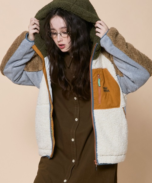 KRIFF MAYER Lady's Collection コート アウター シャギーボアフードJK