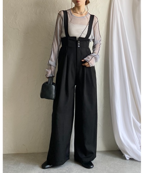 She's Closet サロペット オーバーオール ハイウエストコルセット