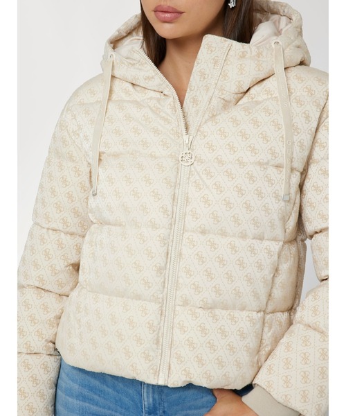 GUESS コート アウター DAISY Puffer Logo Flock ジャケット