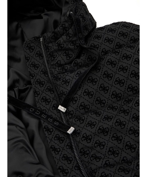 GUESS コート アウター DAISY Puffer Logo Flock ジャケット