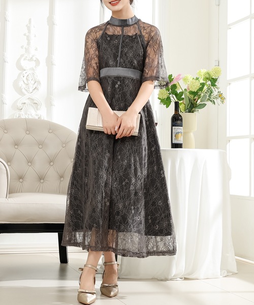 Lace Ladies（レースレディース） ドレス 総レース プチハイネック
