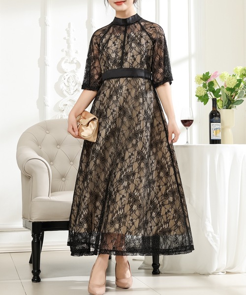 Lace Ladies（レースレディース） ドレス 総レース プチハイネック