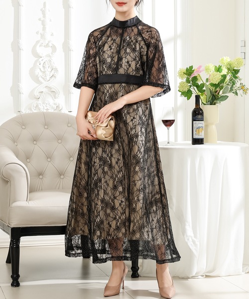 Lace Ladies（レースレディース） ドレス 総レース プチハイネック