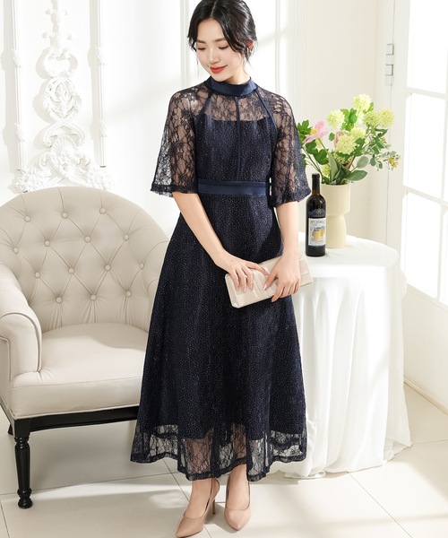 Lace Ladies（レースレディース） ドレス 総レース プチハイネック