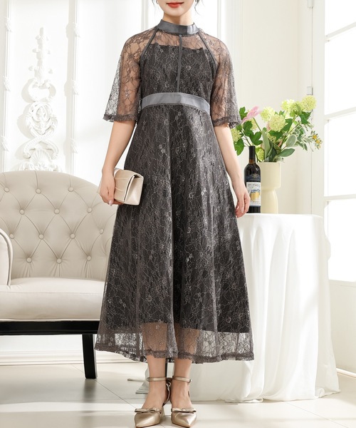 Lace Ladies（レースレディース） ドレス 総レース プチハイネック