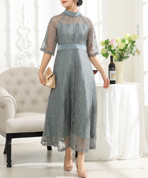 Lace Ladies（レースレディース） ドレス 総レース プチハイネック