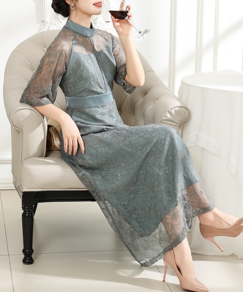 Lace Ladies（レースレディース） ドレス 総レース プチハイネック