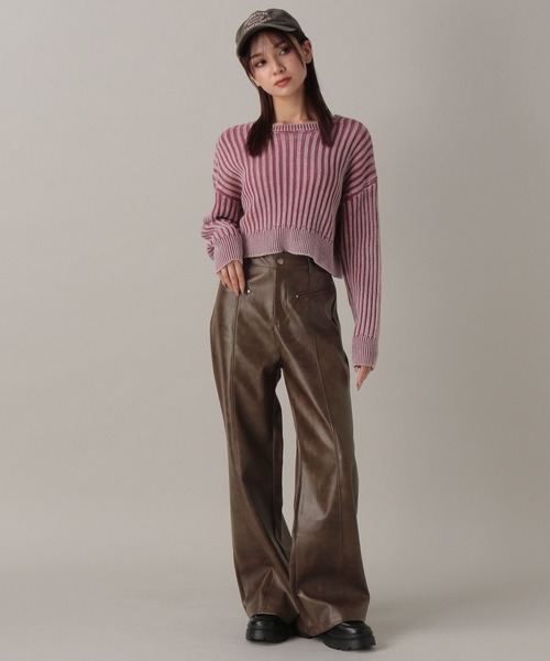 レザーフレアパンツ FOREVER21 パンツ 「2024FW」レザーフレアパンツ レディース