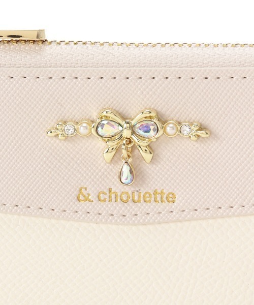 & chouette コインケース リボンスウィングビジュー付き