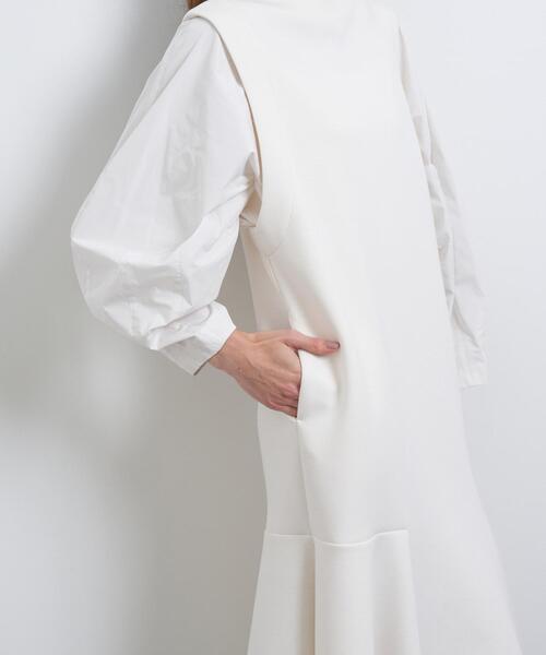 LANVIN en Bleu ワンピース タフタスリーブコンビワンピース