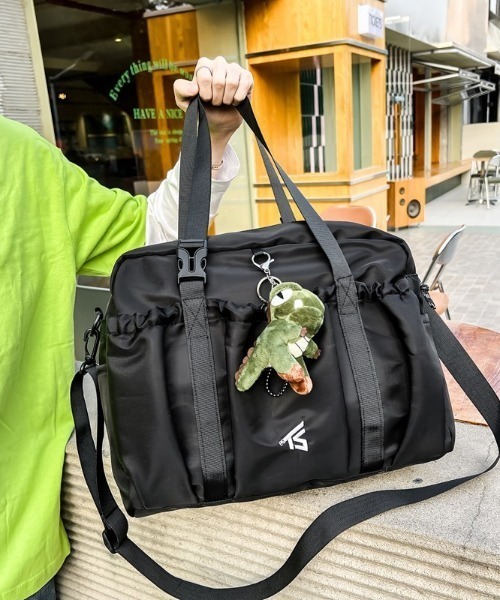 link lot ボストンバッグ 「A4対応」フロントポケット2WAYボストン