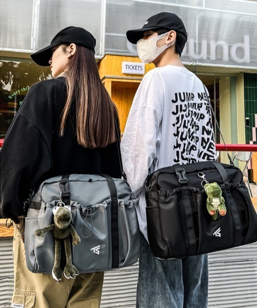 link lot ボストンバッグ 「A4対応」フロントポケット2WAYボストン