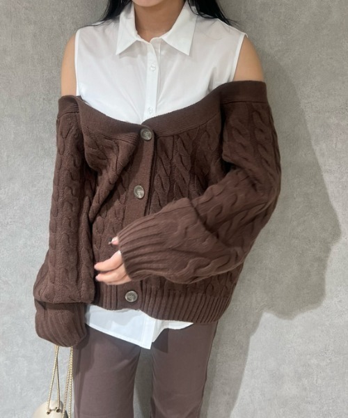 SNIDEL（スナイデル） ニットカーディガン FREE ブラウン レディース