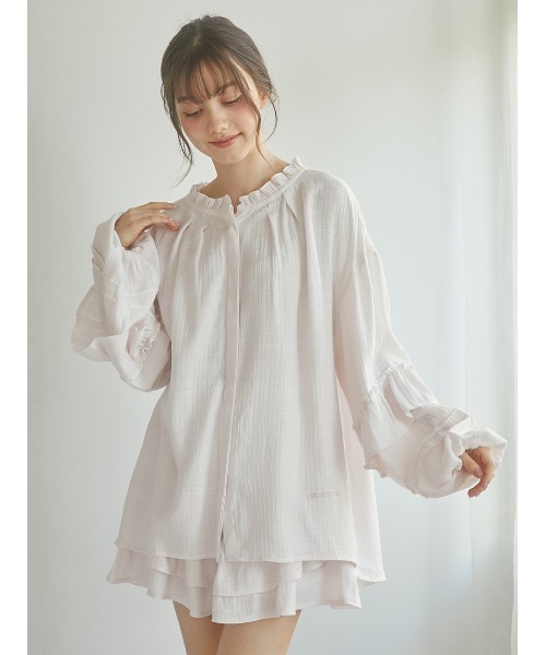 web限定アイテム gelato pique パジャマ ルームウェア 「SPRING」フリルブラウス ルームウェア・パジャマ