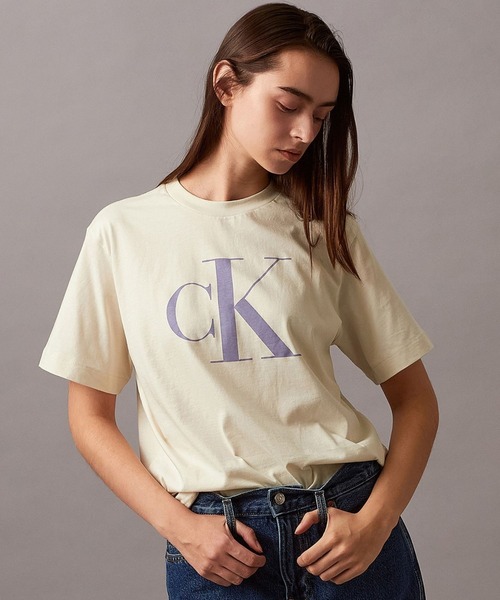 tシャツ CK ロゴ ボクシーTシャツ レディース Calvin Klein tシャツ CK ロゴ ボクシーTシャツ レディース