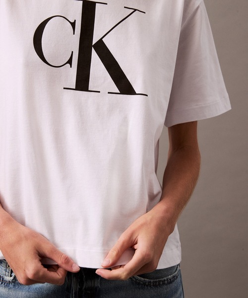 【 】★CK ロゴプリントボクシーTシャツ★送料無料 Calvin Klein tシャツ CK ロゴ ボクシーTシャツ レディース