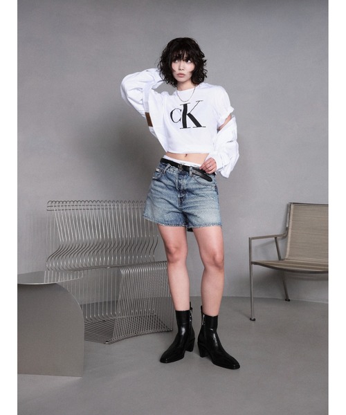 tシャツ CK ロゴ ボクシーTシャツ レディース Calvin Klein tシャツ CK ロゴ ボクシーTシャツ レディース