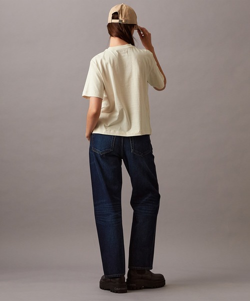 Calvin Klein tシャツ CK ロゴ ボクシーTシャツ レディース