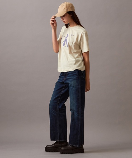【 】★CK ロゴプリントボクシーTシャツ★送料無料 Calvin Klein tシャツ CK ロゴ ボクシーTシャツ レディース