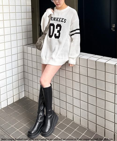 BACK TO THE FIELD tシャツ 「MLB」ナンバリングロゴメッシュ