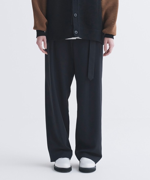 CULLNI スラックス Dry Karsey 1Tuck Wide Pant with Long Belt