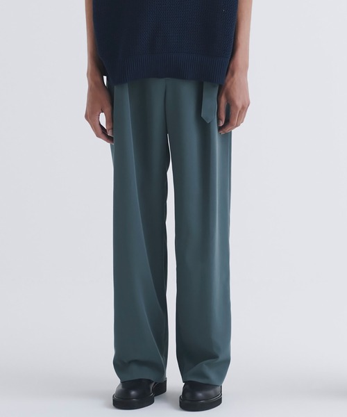 CULLNI スラックス Dry Karsey 1Tuck Wide Pant with Long Belt