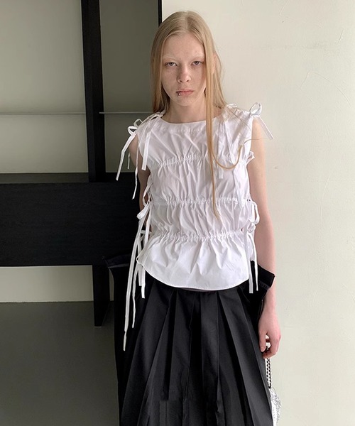 tシャツ ギャザーリボンタンクトップ LON25s009 レディース