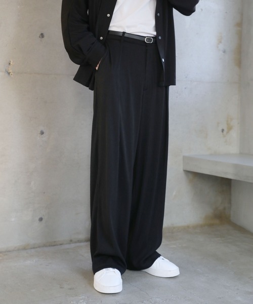 ASTRONOMY パンツ 「セットアップ対応」プリーツワイドストレート