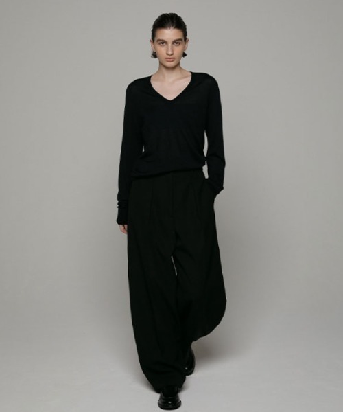 SANTE by ETRE TOKYO ヘアリーシルクＶネックニットプルオーバー SANTEヘアリーシルクVネックニットプルオーバー(F OFF WHITE