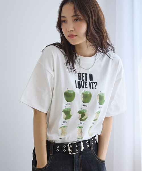 PBLIM tシャツ 「UNISEX」ラインアップルTシャツ レディース