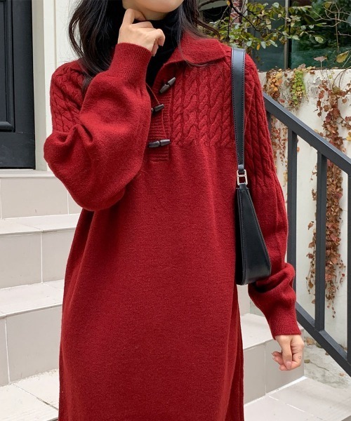 VIVID LADY」 ニットワンピース FREE レッド レディース : ZOZOTOWN