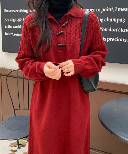 VIVID LADY」 ニットワンピース FREE レッド レディース : ZOZOTOWN