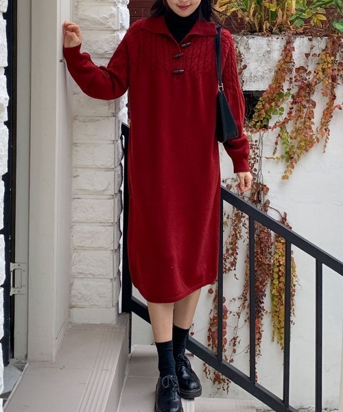 VIVID LADY」 ニットワンピース FREE レッド レディース : ZOZOTOWN