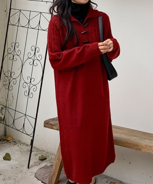 VIVID LADY」 ニットワンピース FREE レッド レディース : ZOZOTOWN